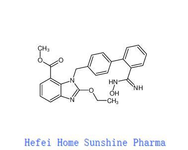 Éster metílico del ácido 2-etoxi-1 - ((2 '- ((hidroxiamino) iminometil) (1,1'-bifenil) -4-il) metil) -1h-bencimidazol-7-carboxílico CAS 147403-65-4