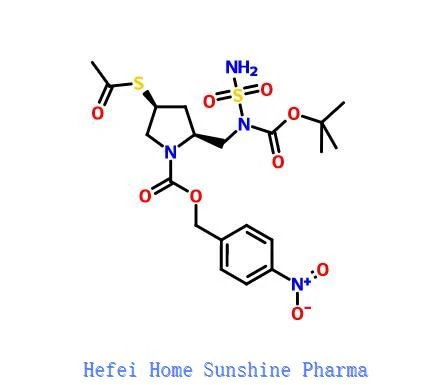 4-nitrobencil (2S, 4S) -4-acetiltio-2 - [[N-sulfamoil-N- (terc-butoxicarbonil) amino] metil] pirrolidina-1-carboxilato CAS 491878-06-9